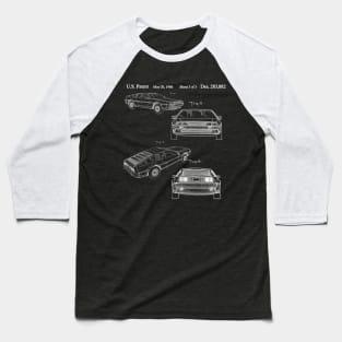 Delorean Patent Design T-Shirt Baseball T-Shirt